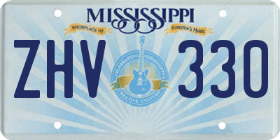 MS license plate ZHV330