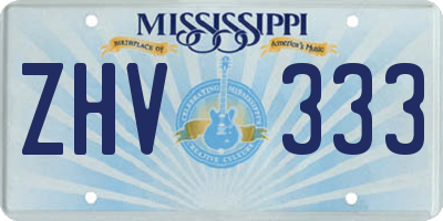 MS license plate ZHV333