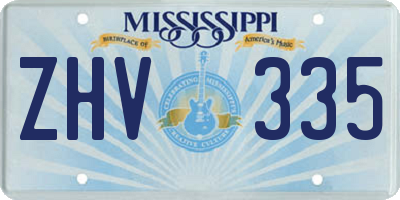 MS license plate ZHV335