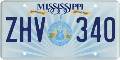 MS license plate ZHV340