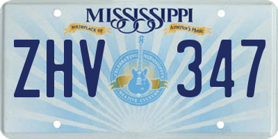 MS license plate ZHV347