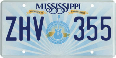 MS license plate ZHV355