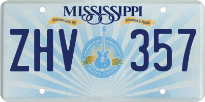 MS license plate ZHV357