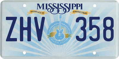 MS license plate ZHV358