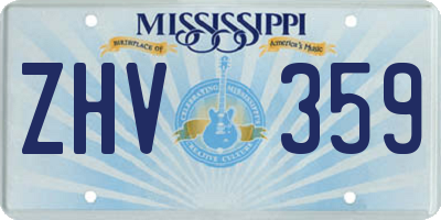 MS license plate ZHV359