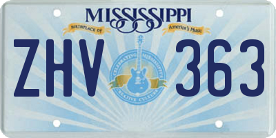MS license plate ZHV363