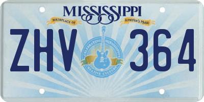 MS license plate ZHV364