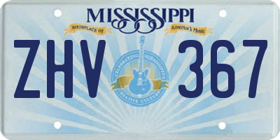 MS license plate ZHV367