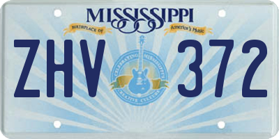 MS license plate ZHV372