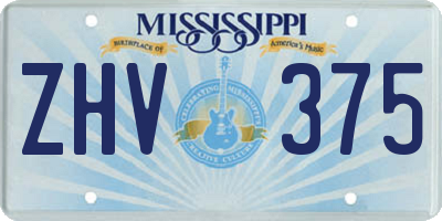 MS license plate ZHV375