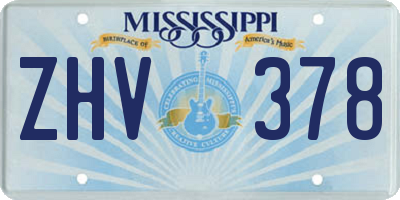 MS license plate ZHV378