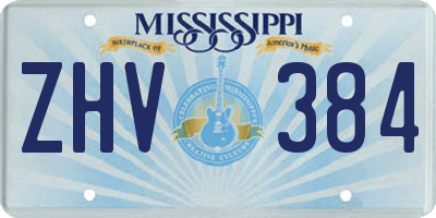 MS license plate ZHV384