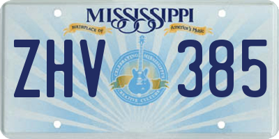 MS license plate ZHV385