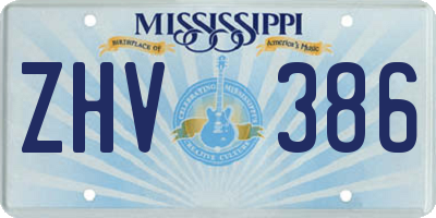 MS license plate ZHV386