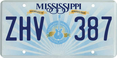 MS license plate ZHV387