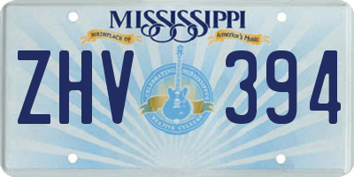 MS license plate ZHV394