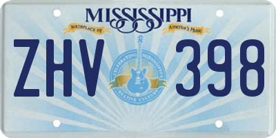 MS license plate ZHV398