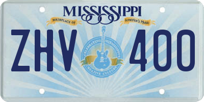 MS license plate ZHV400