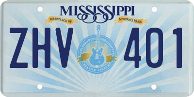 MS license plate ZHV401