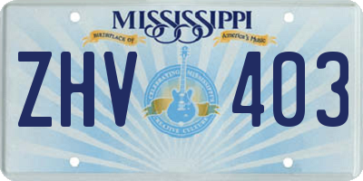 MS license plate ZHV403