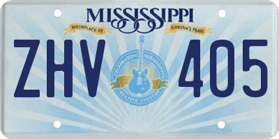 MS license plate ZHV405