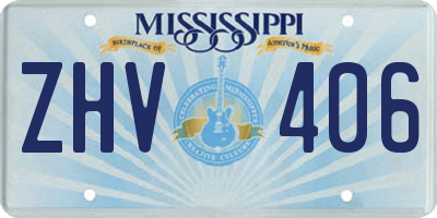 MS license plate ZHV406