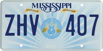 MS license plate ZHV407