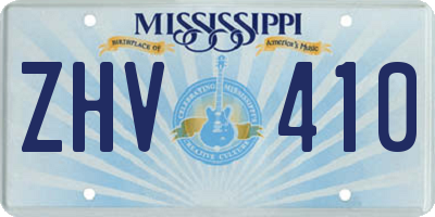 MS license plate ZHV410