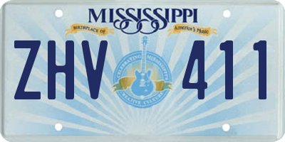 MS license plate ZHV411