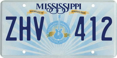 MS license plate ZHV412