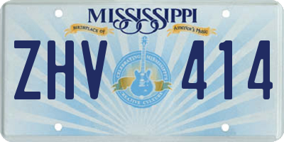 MS license plate ZHV414