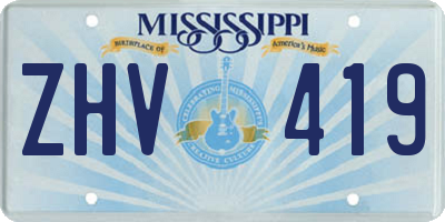 MS license plate ZHV419