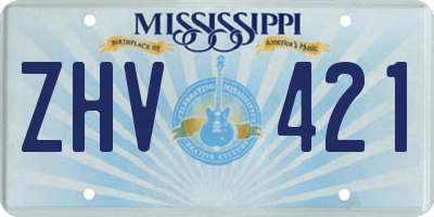 MS license plate ZHV421