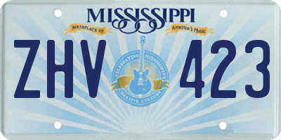 MS license plate ZHV423
