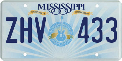 MS license plate ZHV433