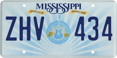 MS license plate ZHV434