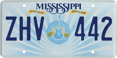 MS license plate ZHV442
