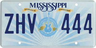 MS license plate ZHV444