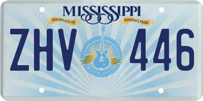 MS license plate ZHV446