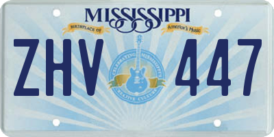 MS license plate ZHV447
