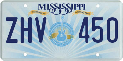 MS license plate ZHV450