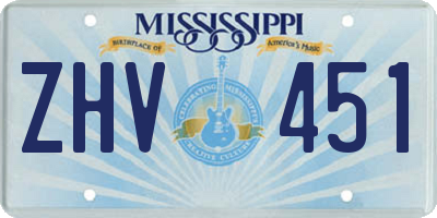 MS license plate ZHV451