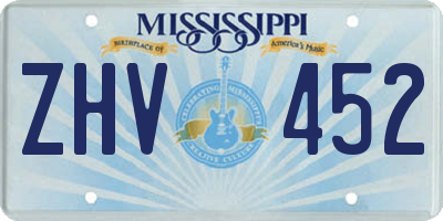MS license plate ZHV452