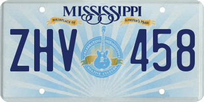 MS license plate ZHV458