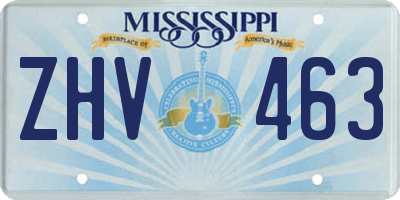 MS license plate ZHV463