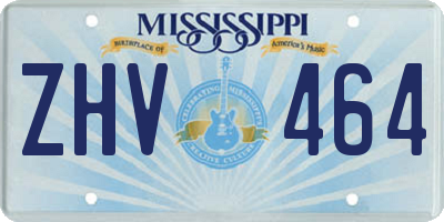 MS license plate ZHV464