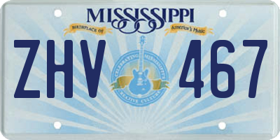 MS license plate ZHV467