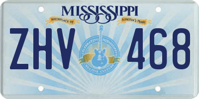 MS license plate ZHV468