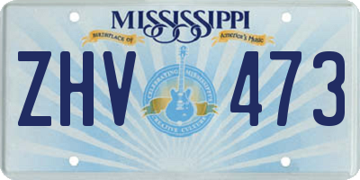 MS license plate ZHV473