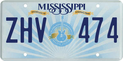 MS license plate ZHV474